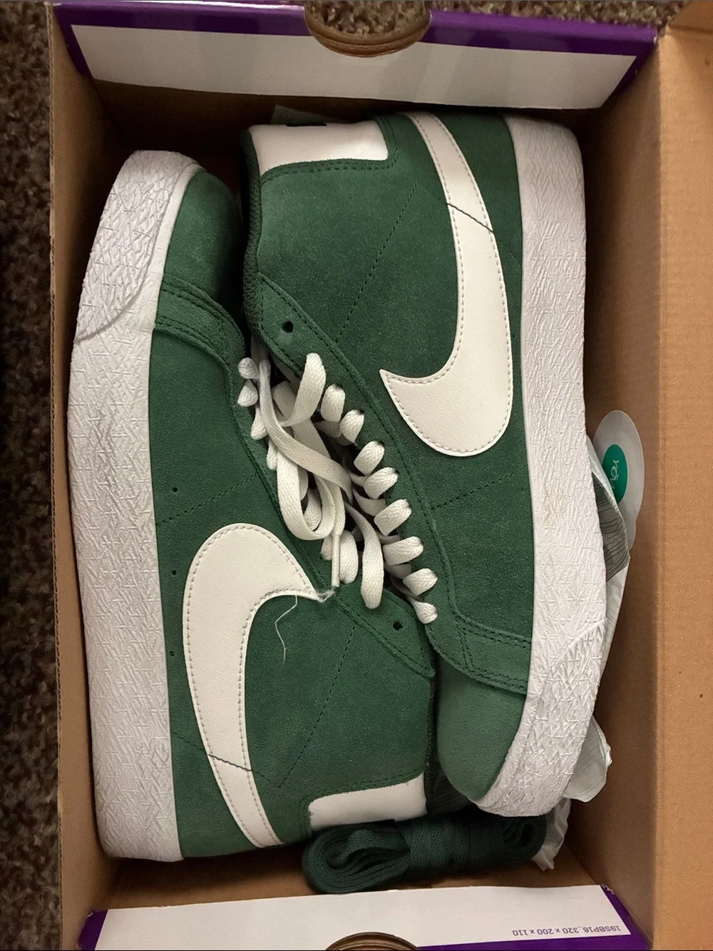 NIKE SB ZOOM BLAZER MID- FIR/WHITE